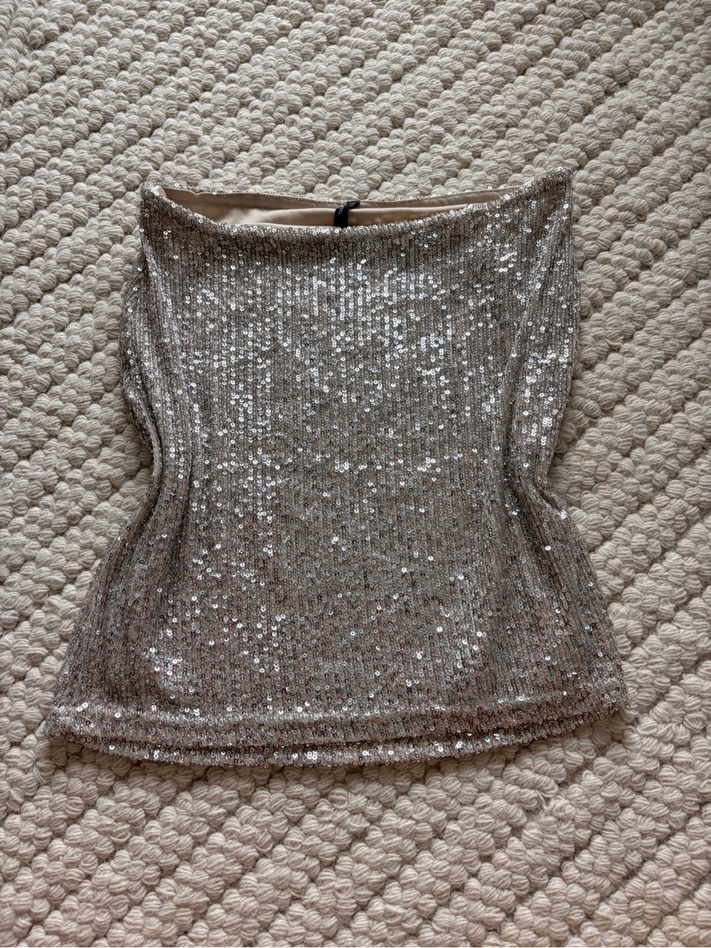 Silver sequin tube top, size S/M